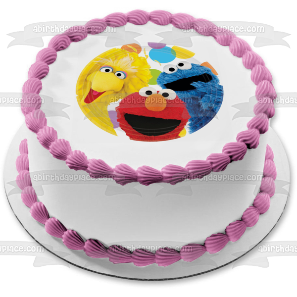 Sesame Street Big Bird Elmo and Cookie Monster Edible Cake Topper Image ABPID08143