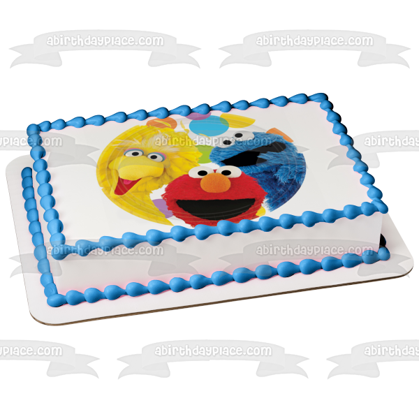 Sesame Street Big Bird Elmo and Cookie Monster Edible Cake Topper Image ABPID08143