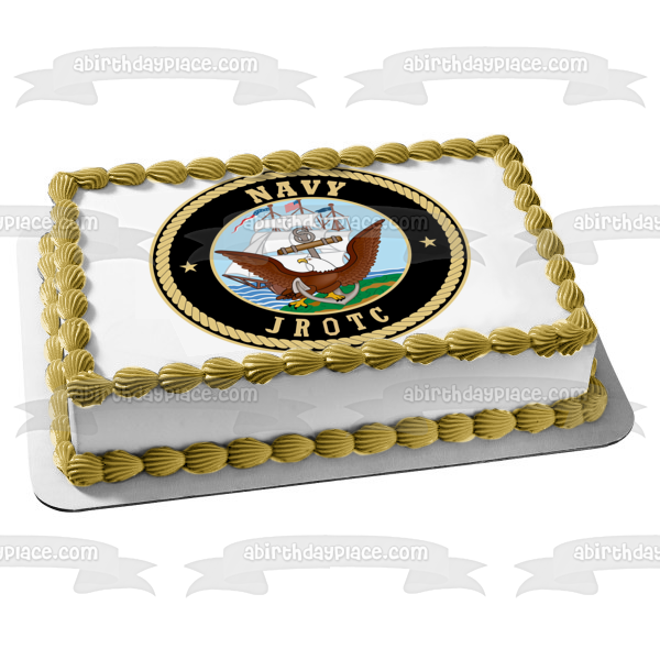 Imagen comestible para tarta con logotipo de JROTC de la Marina de los Estados Unidos ABPID08147 