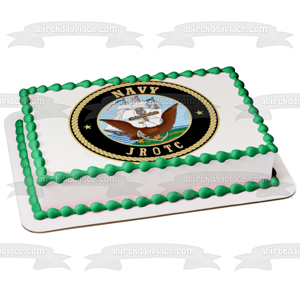 Imagen comestible para tarta con logotipo de JROTC de la Marina de los Estados Unidos ABPID08147 