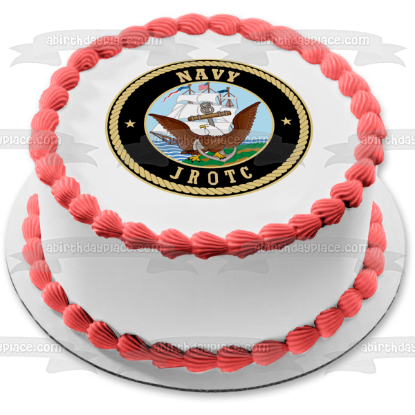 Imagen comestible para tarta con logotipo de JROTC de la Marina de los Estados Unidos ABPID08147 