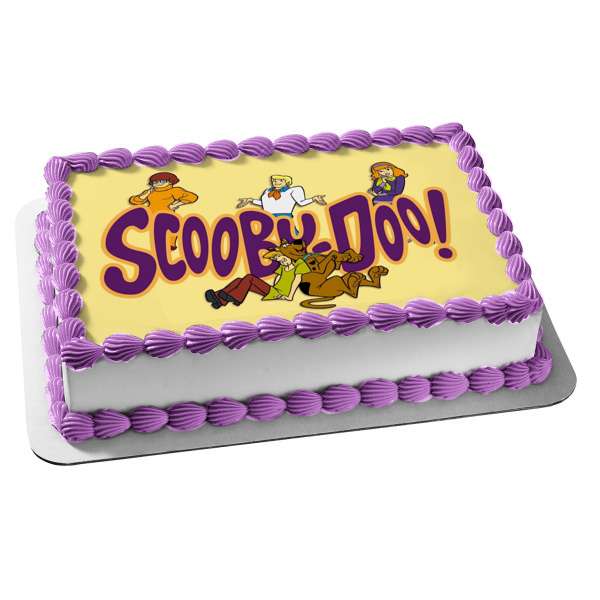 Scooby-Doo Logo Shaggy Velma Fred Daphne Edible Cake Topper Image ABPID08446