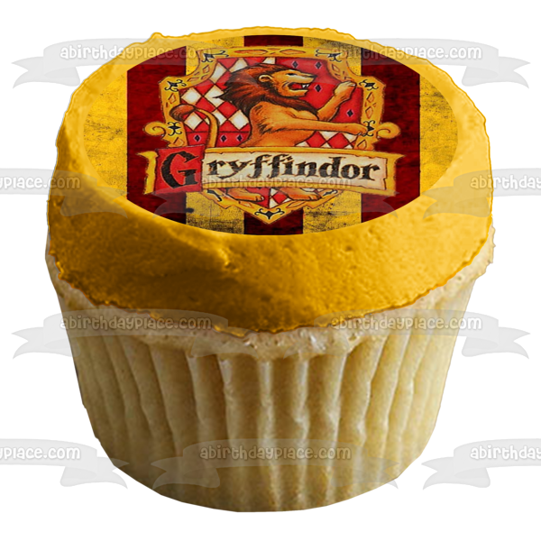 Adorno comestible para tarta con escudo de Harry Potter Hogwarts Gryffindor, imagen ABPID08200 