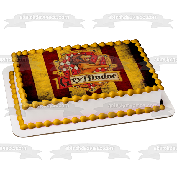 Adorno comestible para tarta con escudo de Harry Potter Hogwarts Gryffindor, imagen ABPID08200 