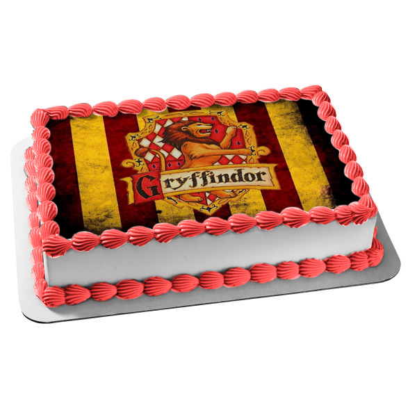 Adorno comestible para tarta con escudo de Harry Potter Hogwarts Gryffindor, imagen ABPID08200 