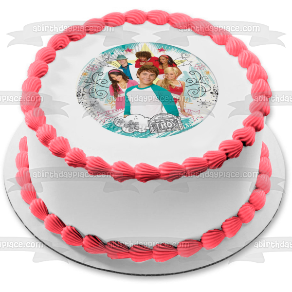 High School Musical Troy Sharpay Chad Taylor Gabriella Ryan Edible Cake Topper Image ABPID08457