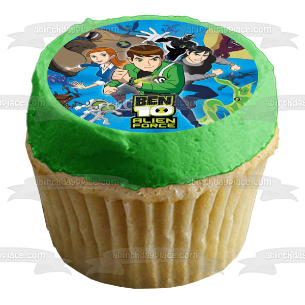 Ben 10 Alien Force Ben Prime Gwen Tennyson Kevin Levin Heatblast Decoración comestible para tarta imagen ABPID08459 