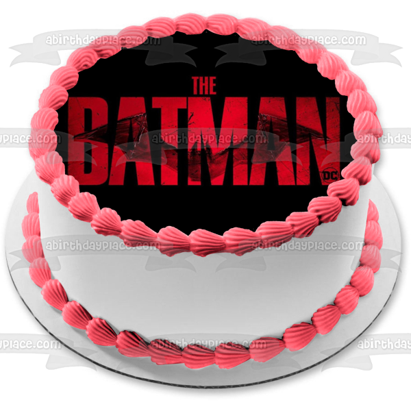 Imagen comestible para decoración de tarta con el logotipo rojo de Batman de Robert Pattison ABPID53786 