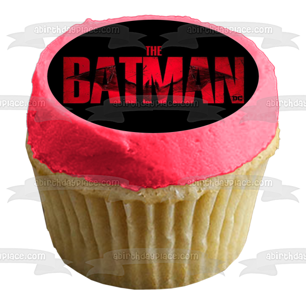 Imagen comestible para decoración de tarta con el logotipo rojo de Batman de Robert Pattison ABPID53786 