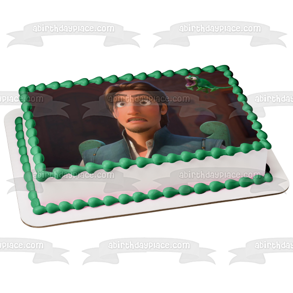 Adorno comestible para tarta con Flynn Rider y Pascal enredados, imagen ABPID08224 