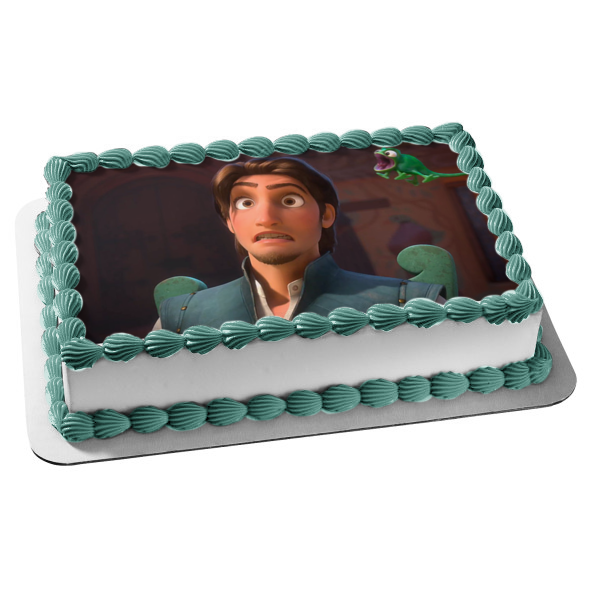 Adorno comestible para tarta con Flynn Rider y Pascal enredados, imagen ABPID08224 