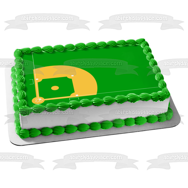 Adorno comestible para tarta con dibujos animados de diamantes de béisbol, imagen ABPID08251 