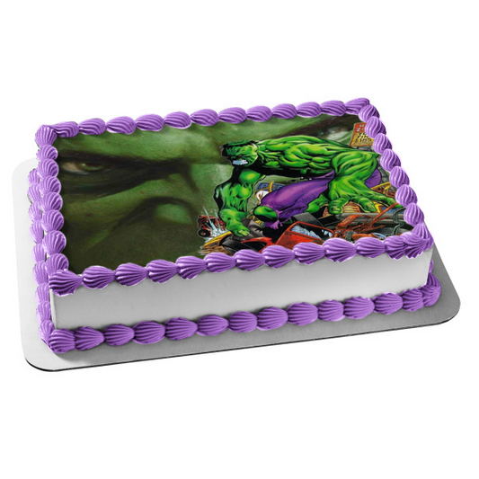 Marvel el increíble Hulk enojado Dr. Robert Bruce Banner comestible decoración para tarta imagen ABPID08497 