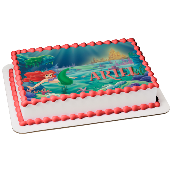 Disney Princess Ariel Under the Sea Castle Edible Cake Topper Image ABPID08499