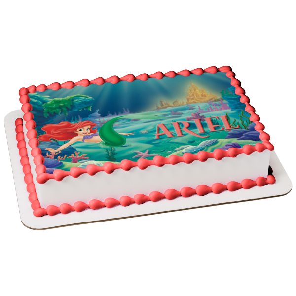 The Little Mermaid Flounder and Ariel Edible Cake Topper Image ABPID05 – A  Birthday Place