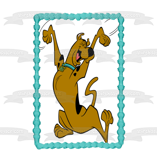 Scooby-Doo Jumping Up Edible Cake Topper Image ABPID08514