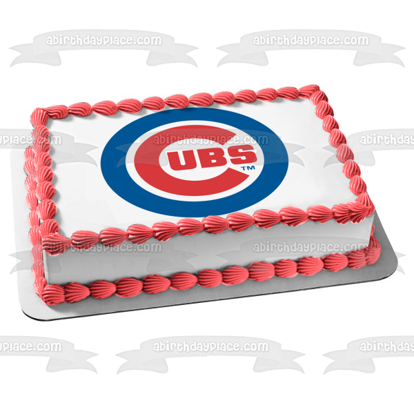 Imagen comestible para tarta con logotipo de los Cachorros de Chicago, MLB, Liga Mayor de Béisbol, ABPID08270 