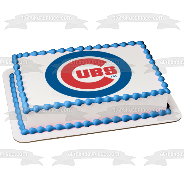 Imagen comestible para tarta con logotipo de los Cachorros de Chicago, MLB, Liga Mayor de Béisbol, ABPID08270 