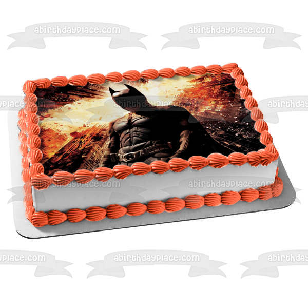 DC Comics Batman Buildiings Falling Edible Cake Topper Image ABPID08279