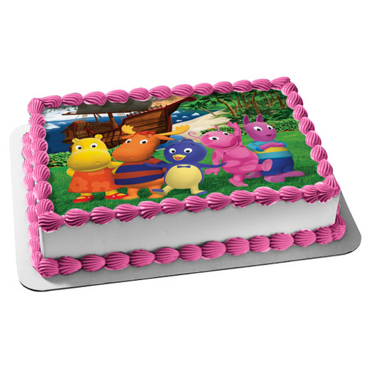 Backyardigans Uniqua Tyrone Tasha Pablo Austin Sailboat Edible Cake Topper Image ABPID08523