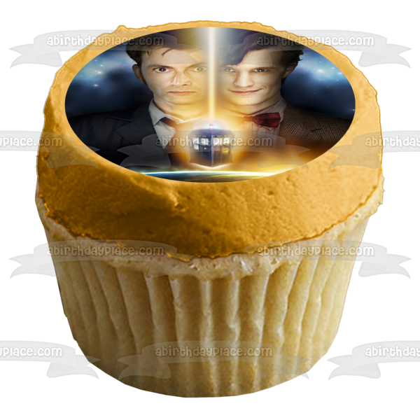 Doctor Who Tardis Eleventh Doctor Tenth Doctor Edible Cake Topper Image ABPID08529