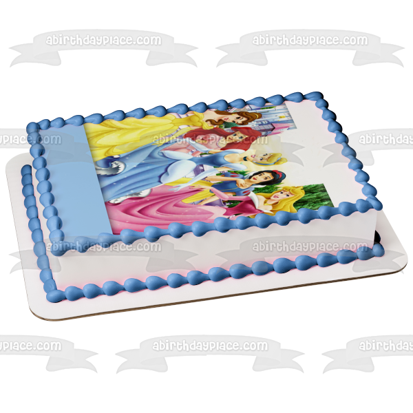 Imagen comestible para tarta comestible de la princesa Bella Cenicienta Ariel Aurora Blancanieves de Disney ABPID08293 