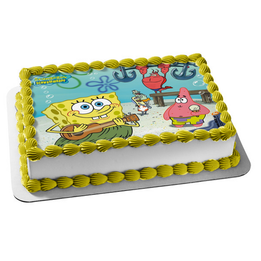 Imagen comestible para tarta de Bob Esponja, Patrick, Larry, la langosta, ABPID08302 