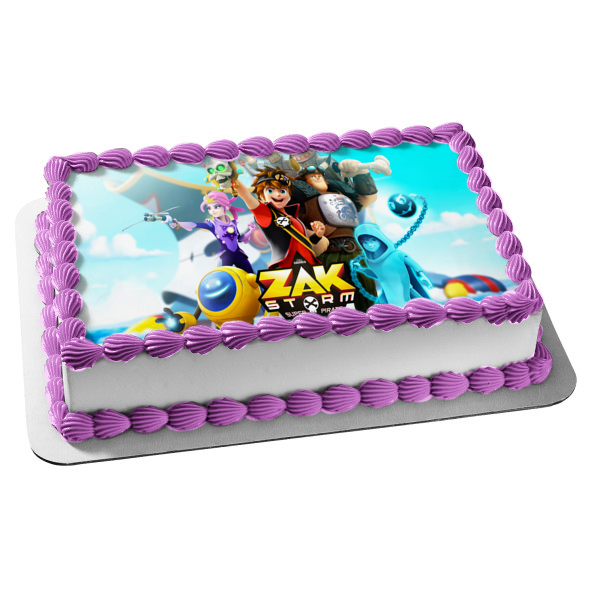 Zak Storm Super Pirata Calabrass Cece Clovis Caramba Decoración comestible para tarta Imagen ABPID08682 