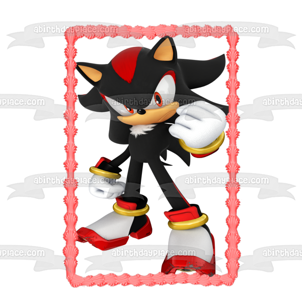 Shadow the Hedgehog Sonic the Hedgehog Edible Cake Topper Image ABPID08330