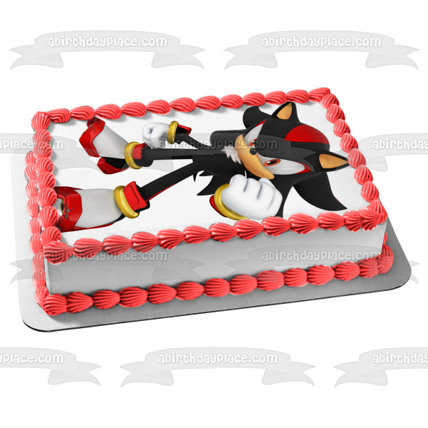 Shadow the Hedgehog Sonic the Hedgehog Edible Cake Topper Image ABPID08330