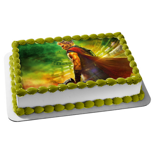 Imagen comestible para decoración de tarta con fondo del estadio Thor Ragnarok ABPID08696 