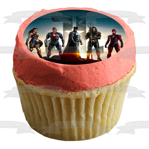 DC Comics Justice League Batman Wonder Woman Edible Cake Topper Image ABPID08749