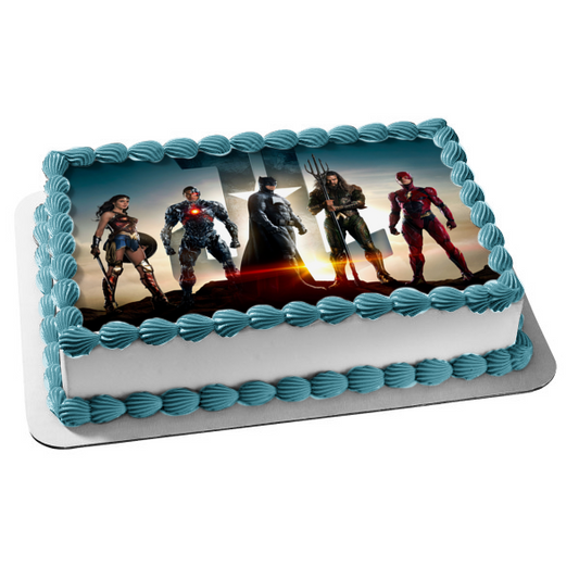 Decoración comestible para tarta de DC Comics Liga de la Justicia Batman Wonder Woman Imagen ABPID08749 