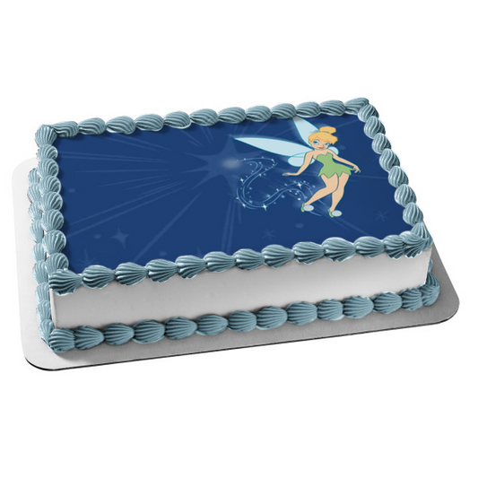 Adorno comestible para tarta con estrellas voladoras de Campanilla de Disney, imagen ABPID08342 