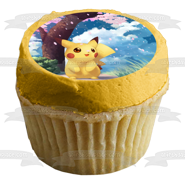 Pokemon Pikachu Árboles Hierba Nubes Imagen comestible para tarta ABPID08786 