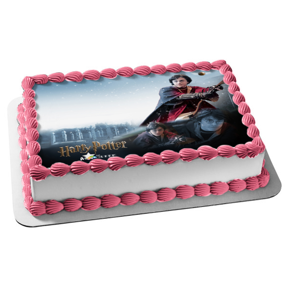 Adorno comestible para tarta de Harry Potter jugando al Quidditch, imagen ABPID08351 