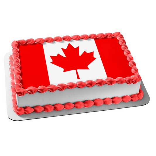 Decoración comestible para tarta con hoja de arce y bandera canadiense, imagen ABPID08386 