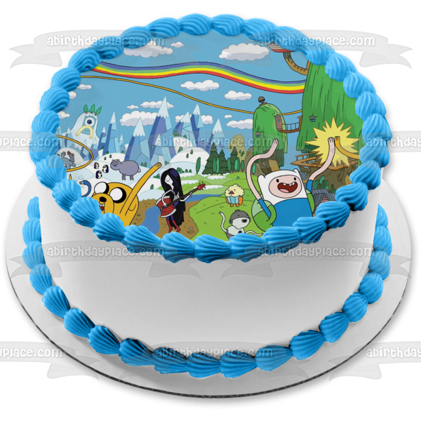 Adventure Time with Finn and Jake Tree House Lady Rainicorn Edible Cake Topper Image ABPID09007