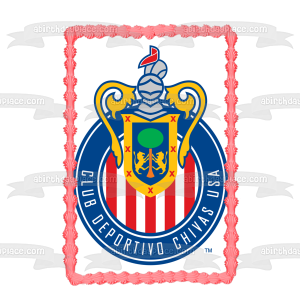 Club Deportivo Chivas USA Logo American Professional Soccer Club Carson California Los Angeles Edible Cake Topper Imagen ABPID09032 