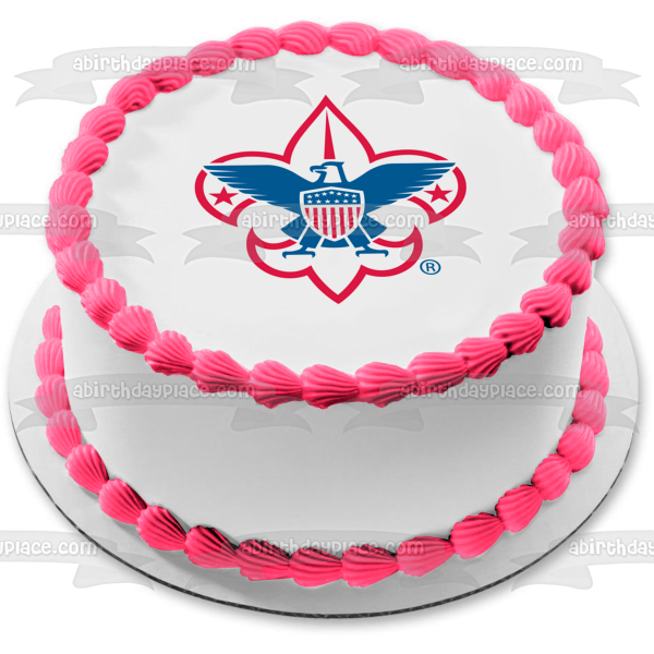 Imagen comestible para tarta con emblema de Boy Scout y estrellas de águila ABPID08876 