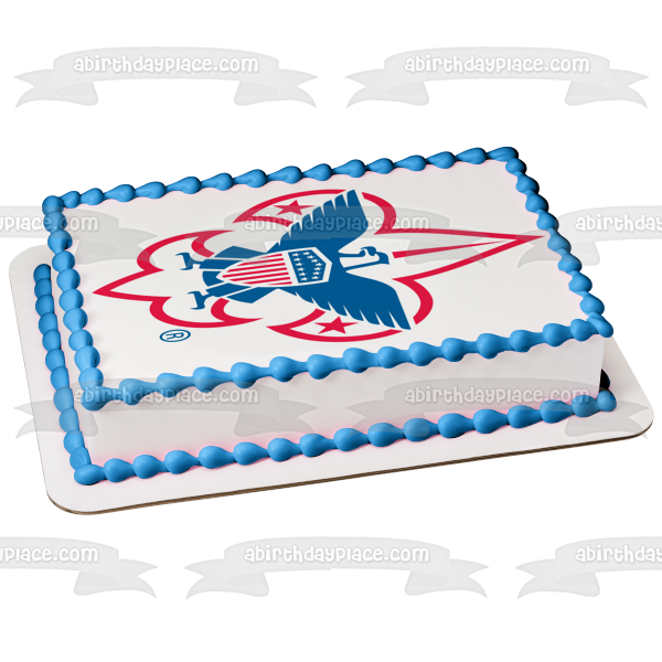 Imagen comestible para tarta con emblema de Boy Scout y estrellas de águila ABPID08876 