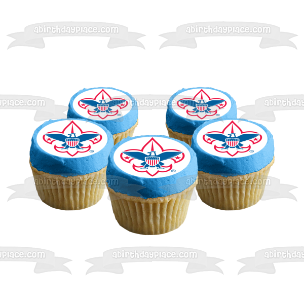 Imagen comestible para tarta con emblema de Boy Scout y estrellas de águila ABPID08876 