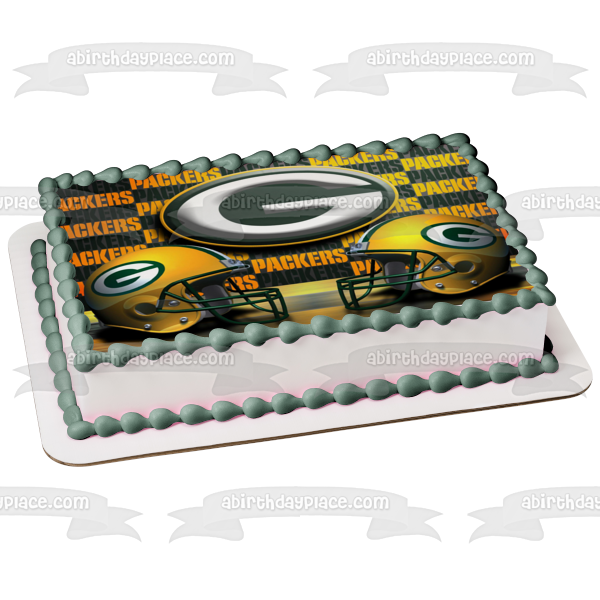 Imagen comestible para tarta con logotipo de los Green Bay Packers, cascos de la NFL, ABPID08884 