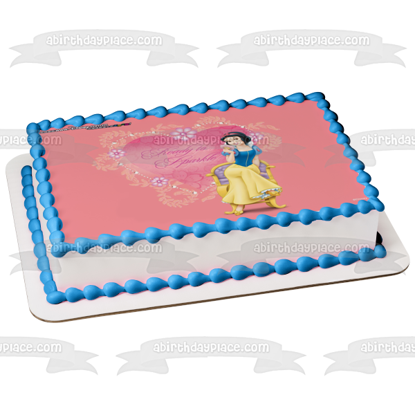 Imagen de adorno comestible para tarta comestible con corazón de Blancanieves de Disney, listo para brillar, ABPID09050 