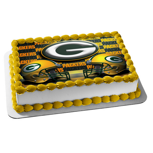 Imagen comestible para tarta con logotipo de los Green Bay Packers, cascos de la NFL, ABPID08884 