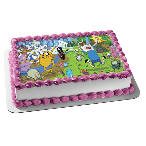 Adventure Time Finn Jake the Dog Princess Bubblegum Marceline the Vampire Queen Edible Cake Topper Image ABPID08926