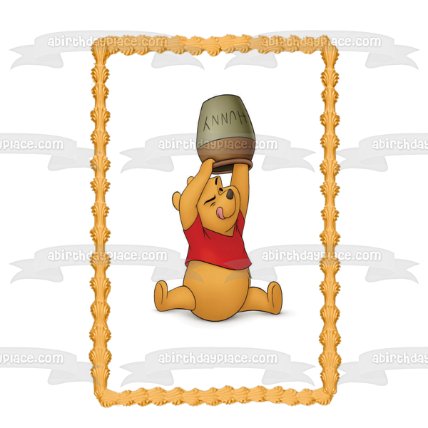 Disney Winnie the Pooh Honey Hunny Jar Edible Cake Topper Image ABPID0 – A  Birthday Place