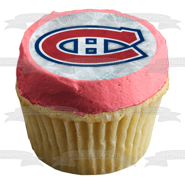 Montreal Canadiens Logo Professional Ice Hockey Team Montreal Quebec NHL Edible Cake Topper Image ABPID09086