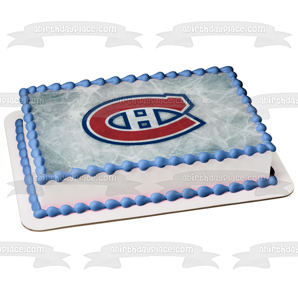 Montreal Canadiens Logo Professional Ice Hockey Team Montreal Quebec NHL Edible Cake Topper Image ABPID09086