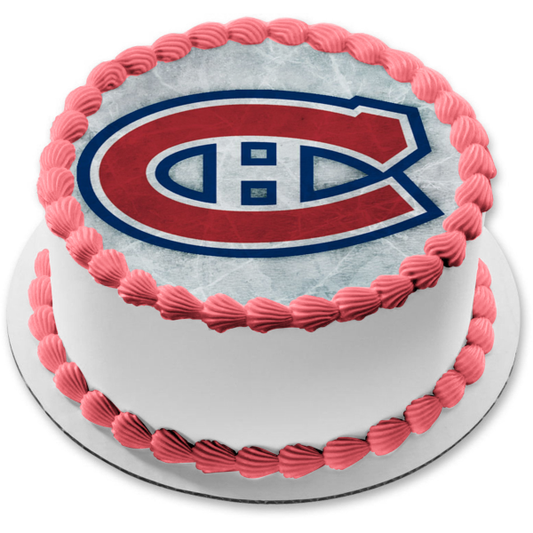 Montreal Canadiens Logo Professional Ice Hockey Team Montreal Quebec NHL Edible Cake Topper Image ABPID09086